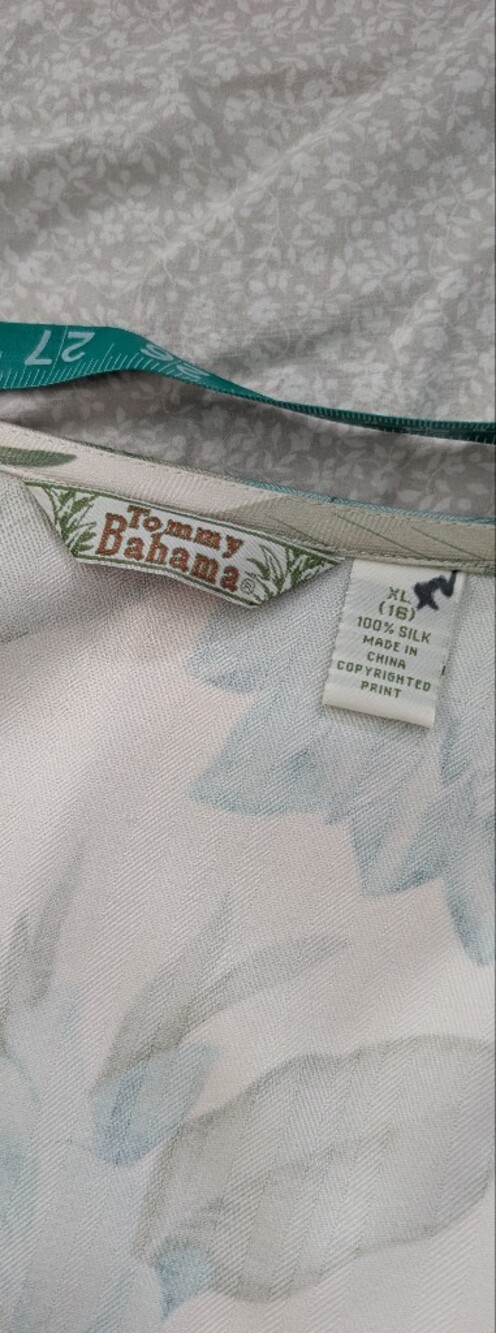 Vintage Tommy Bahama 100% Silk Tropical Floral Wrap Maxi Skirt XL Resort Wear Y2 - Picture 4 of 4